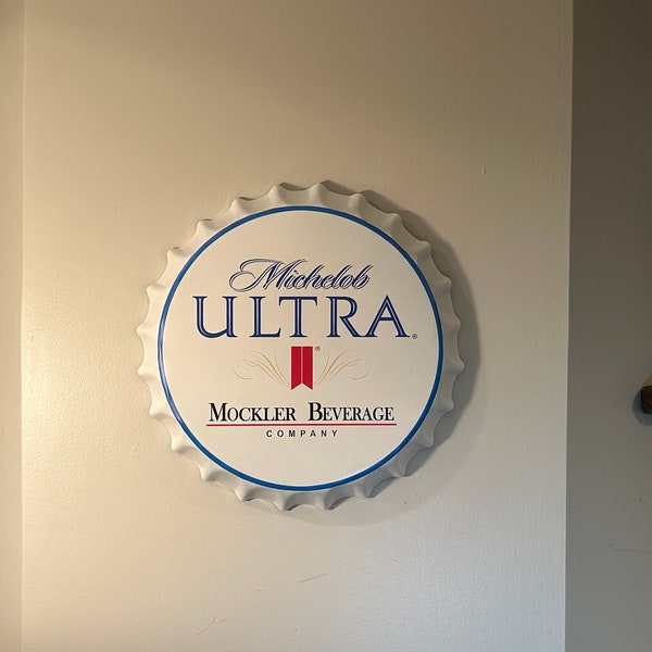 Michelob Ultra Bottle Cap Sign - Man Cave Essential