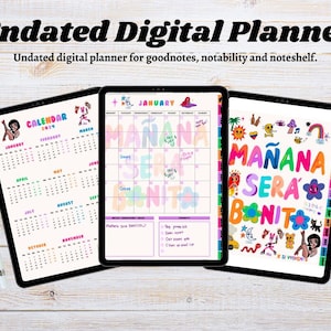Mañana Sera Bonito, Karol G, Planificador Goodnotes sin fecha, Planificador Digital Mensual, Plantilla Goodnotes, Planificador iPad