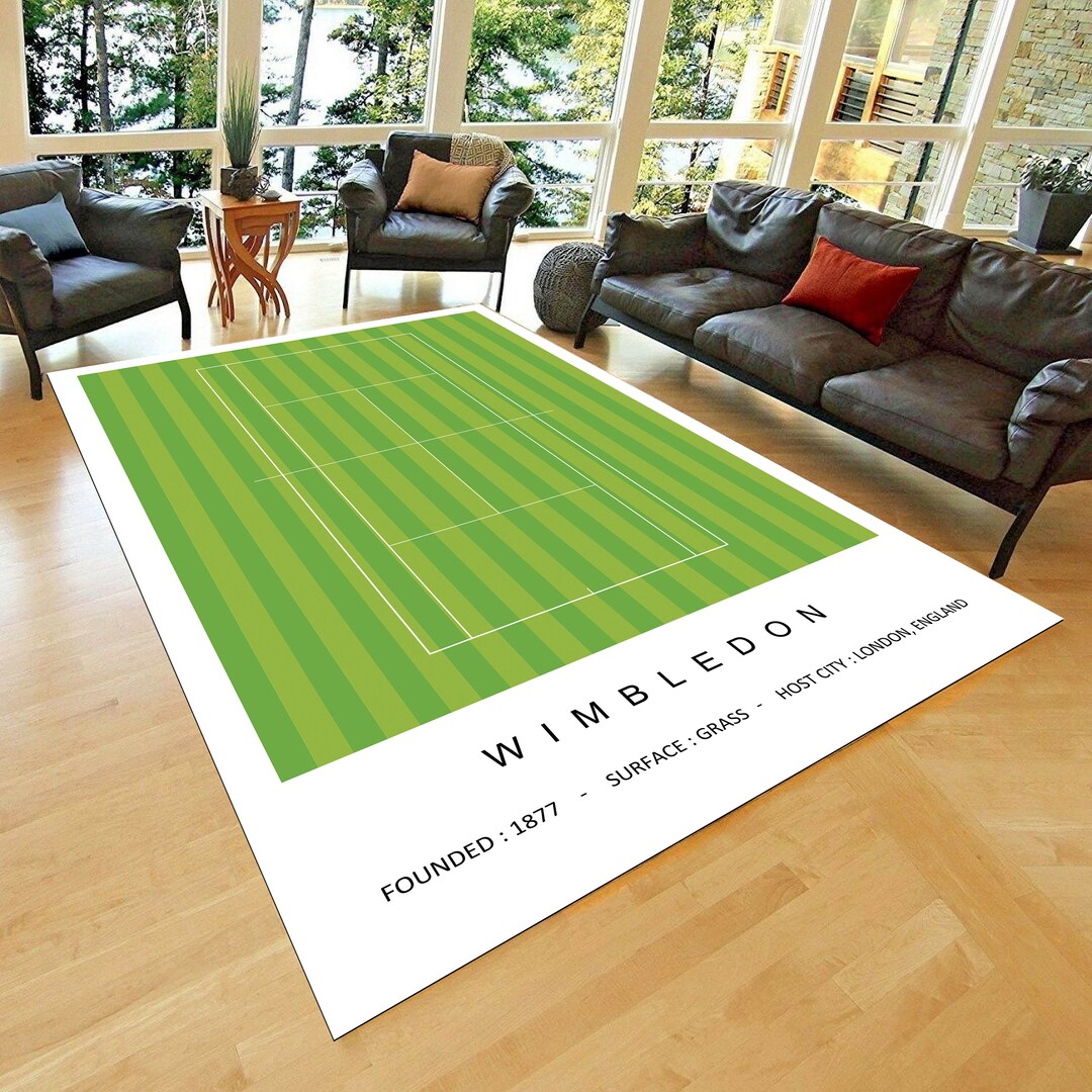 Wimbledon Court Rug, Grand Slam Tennis Collection Rugs, Grand Slam Rugs, Tennis Court Rugs, Gift