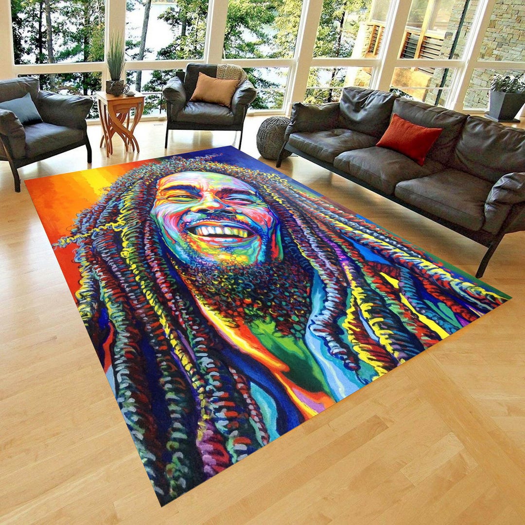Bob Marley Pattern Rug, Bob Marley Rug, Area Rug, Marijuana Rug ...