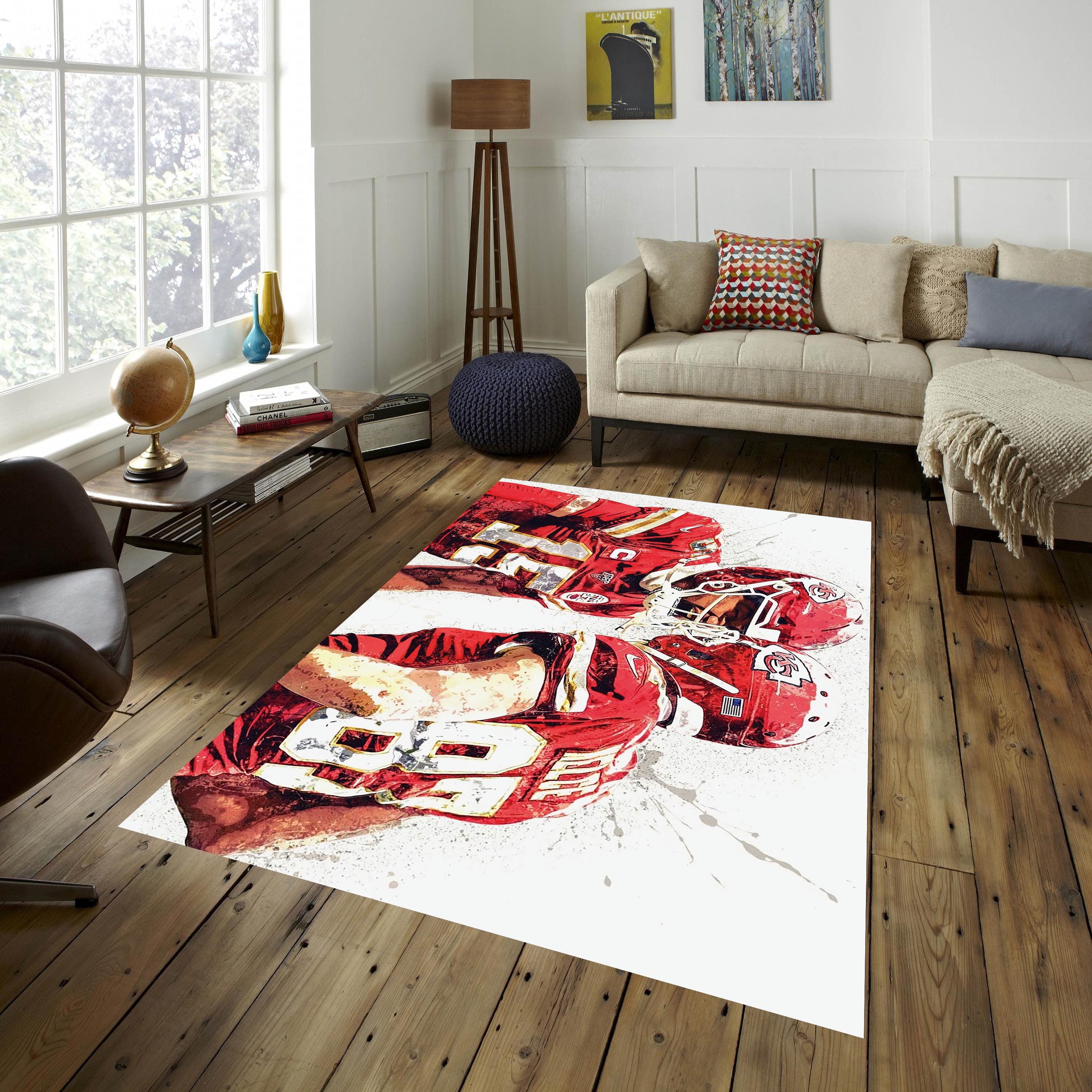 Patrick Mahomes Rug, Travis Kelce Rug, Kansas City Chiefs Rug