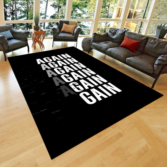 Gain Sports Rug, Gym Design Rug, Aesthetic Carpet, Birthday Gift, Fitness Rug, Home Decor, Washable Non Slip Doormat, Gym Rug
