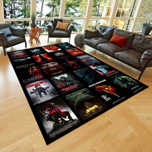 Horror Movie Rug,Halloween Rug, Horror Movie Characters Area Rug, Rugs For Living Room,For Home Decor, Fear Movie Characters Area Rug