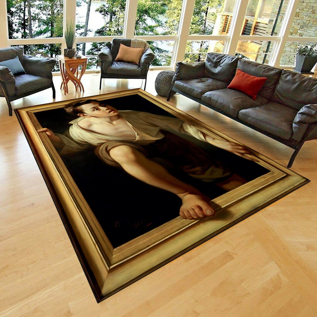 Trompe L'oeil Art Rug, Optical Illusion Decor, Forced Perspective Art ...