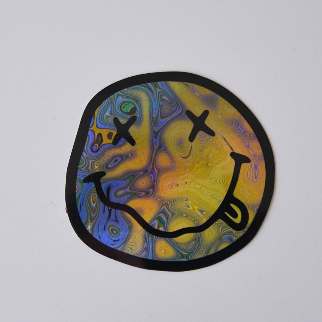 Nirvana Smiley Face Holographic Sticker - Etsy