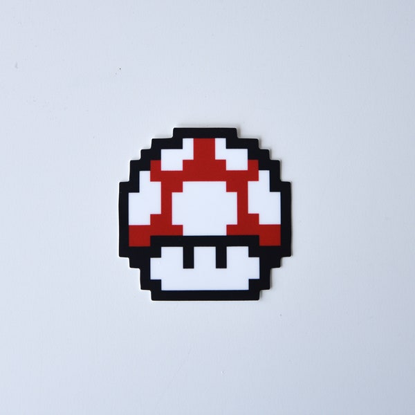 Nintendo Mario Mushroom Sticker 8 Bit Video Game