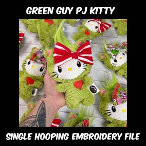 Green Guy PJ Kitty In The Hoop Pattern