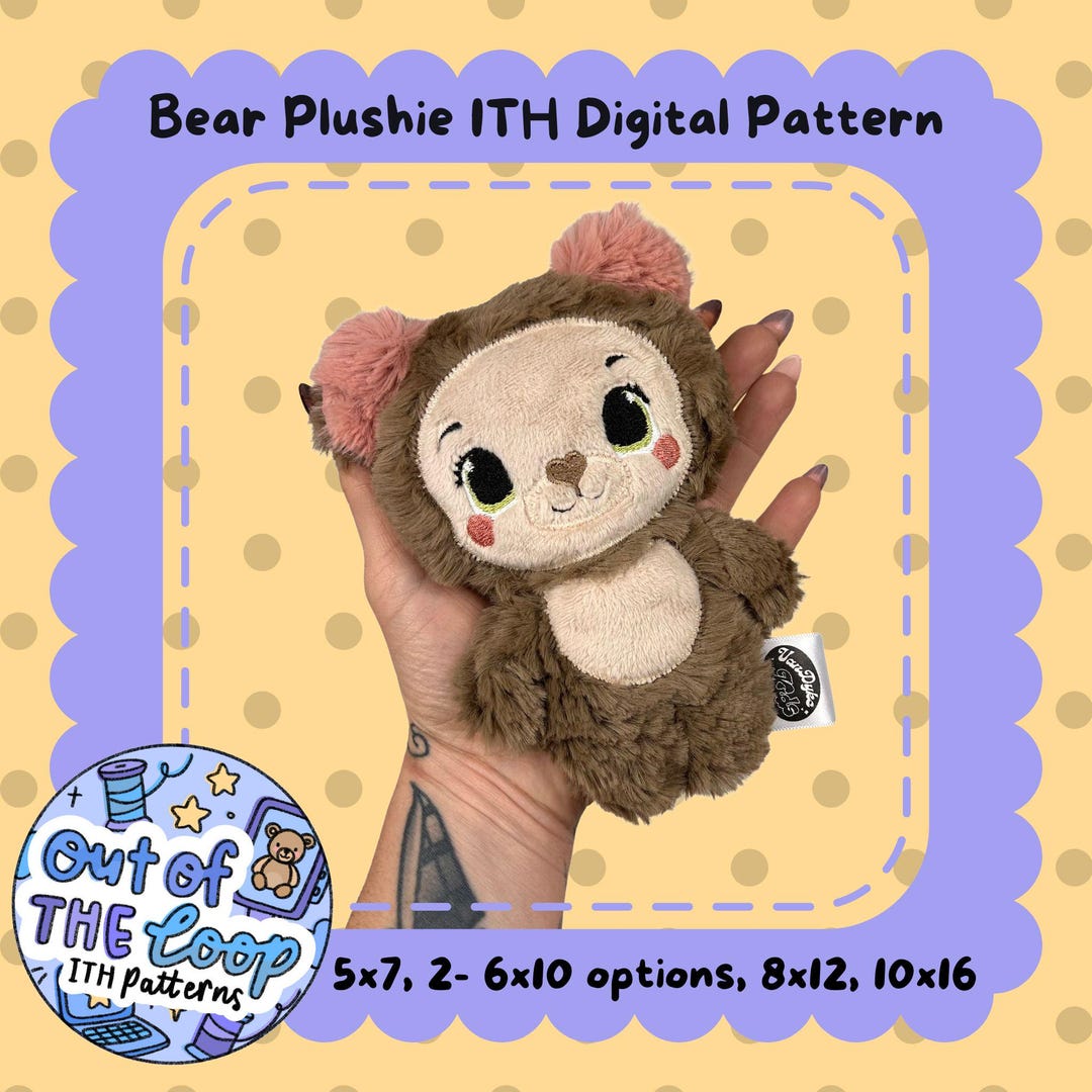 Bear ITH Digital Embroidery Pattern - Etsy