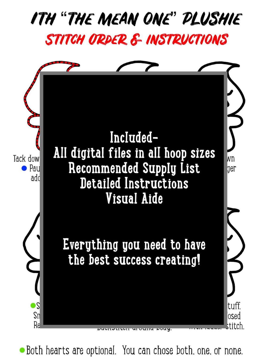 The Mean One in the Hoop Pattern Etsy