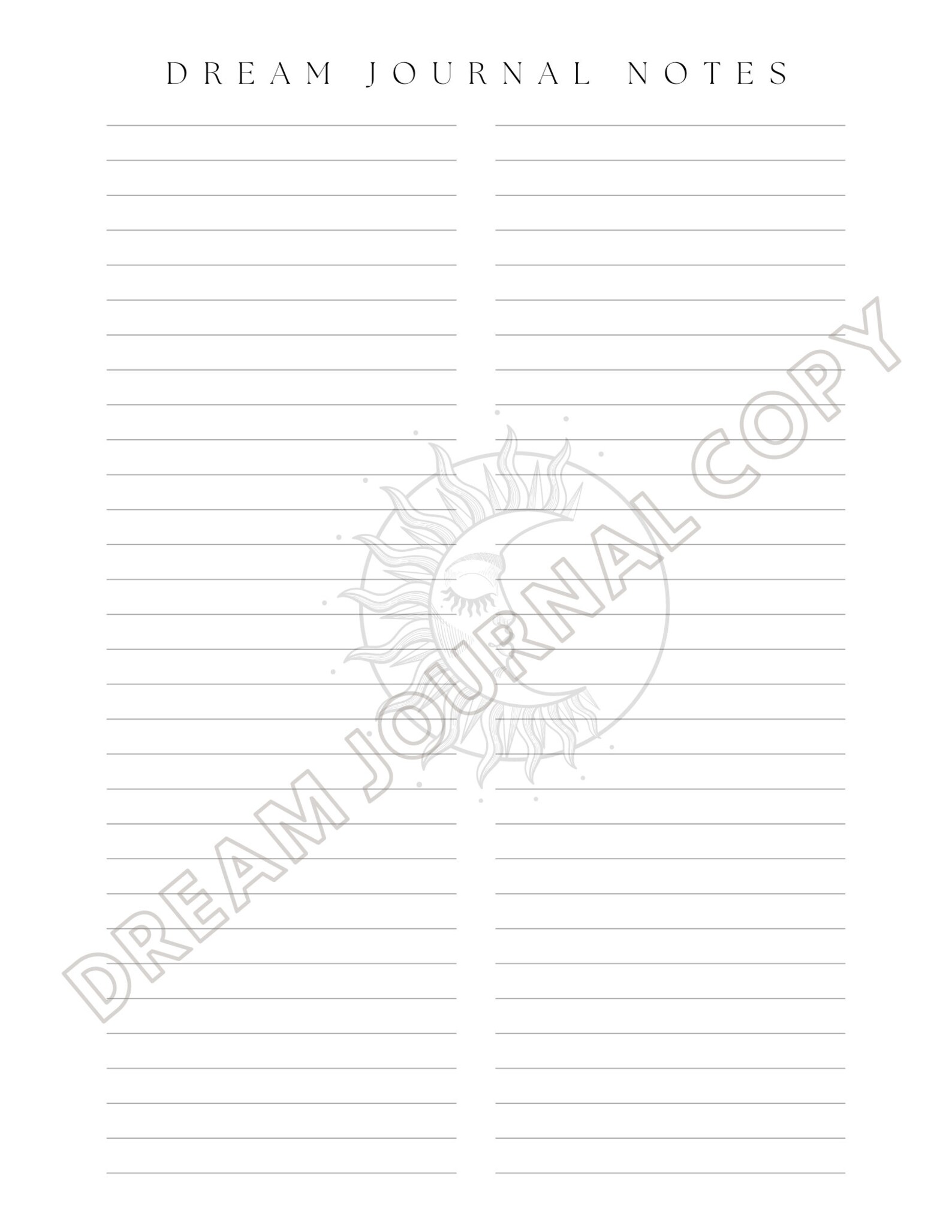 Dream Analysis Printable, Dream Tracker Printable, Dream Journal, Dream Diary, Dream