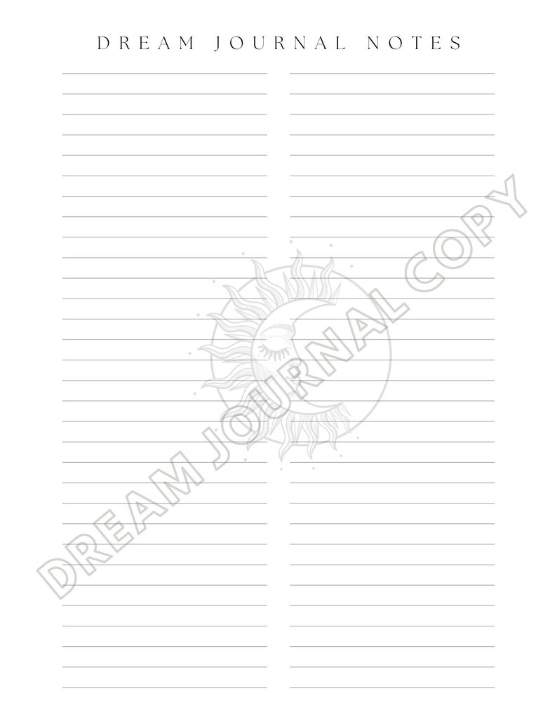 Dream Analysis Printable, Dream Tracker Printable, Dream Journal, Dream