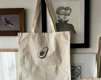 Hardcore Avocado Baumwolle Canvas Tote Bag Wiederverwendbar 15"x16"