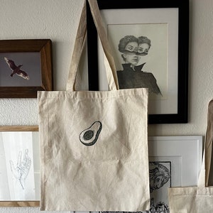 Hardcore Avocado Cotton Canvas Tote Bag Reusable 15&quot;x16&quot;