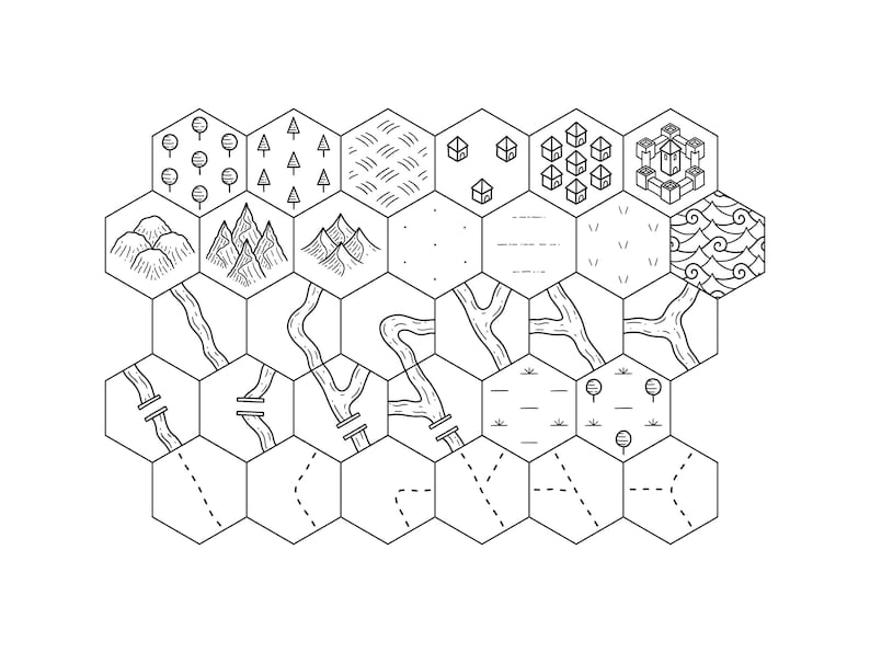Custom Hex Map - Medium - Etsy