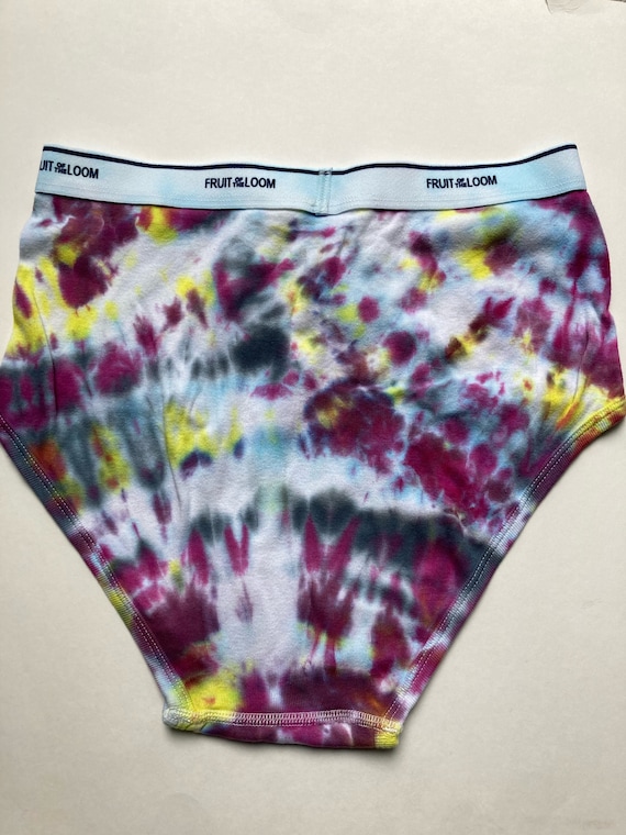 Blueberry Custard Men's XL Fruit of the Loom Tie Dye Briefs 