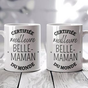 Mug Belle Maman "Meilleure Belle-Maman" personnalisable Cadeau Anniversaire Fête des mères Fête Belle-mère Original