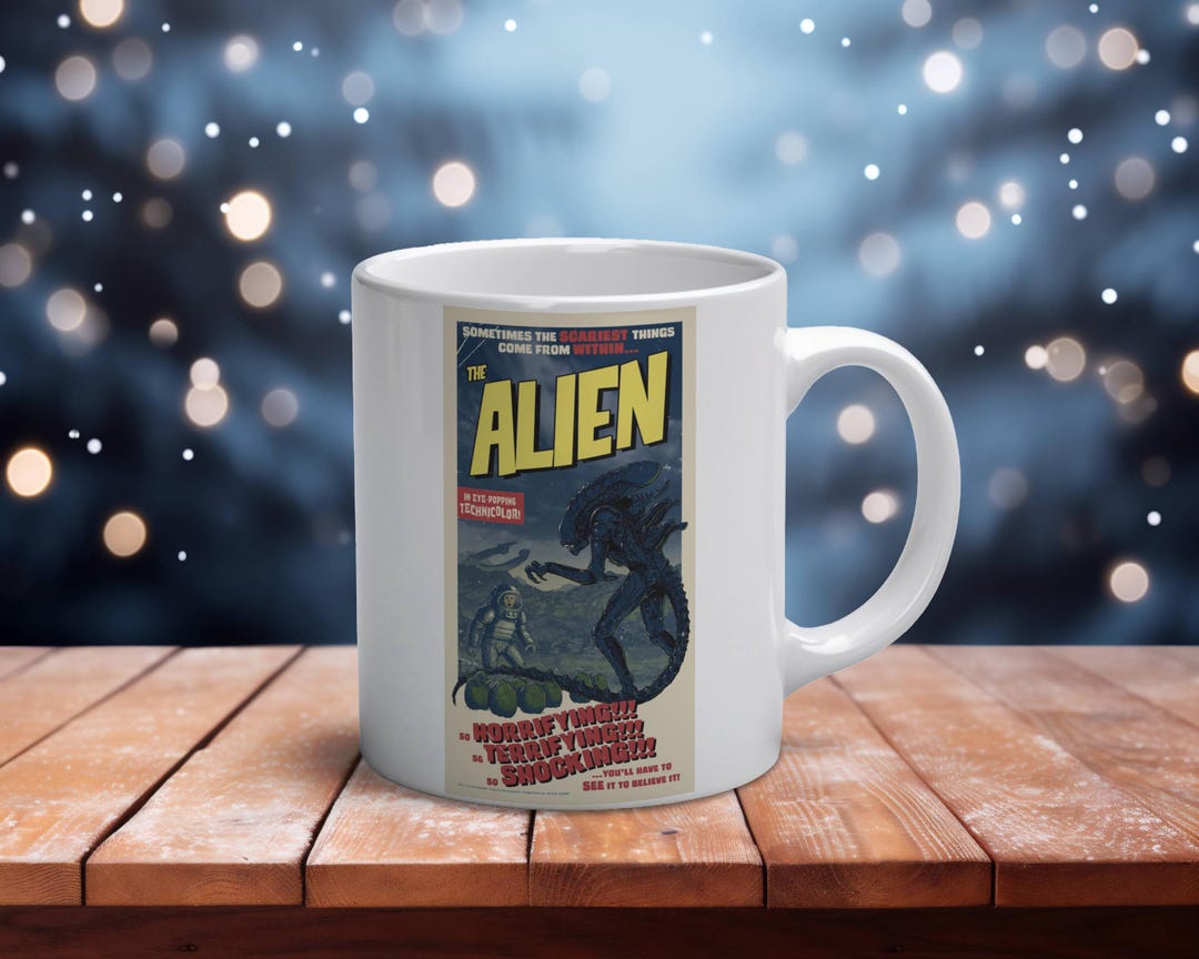 Alien Mug Sci-fi – Retro Movie Poster Coffee Cup – Horror Movie Mug ...