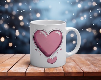 Mug Amour "Cœur" personnalisable. Cadeau Noël Idéal amoureux, amoureuse