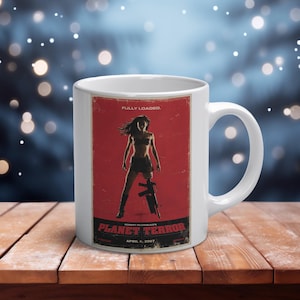 Tazza Planet Terror – Tazza da film horror grindhouse – Tazza con poster di film retrò – Tazza da film di zombie – Regalo per geek – Tazza da film cult