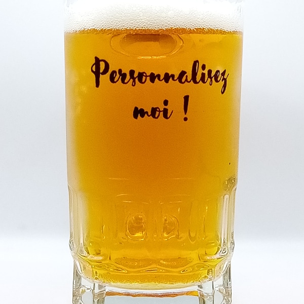 Chope à Bière personnalisée imprimée. Cadeau original unique chope personnalisable Cadeau Noël Cadeau papa Cadeau tonton Fête des pères