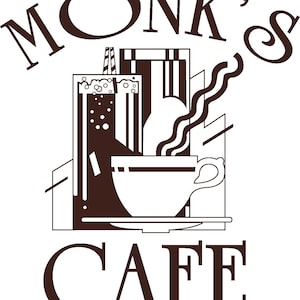 Monk&#39;s Cafe SVG, SVG Print Ready, Cut Files, Cricut, Silhouette, TV Show Shirt
