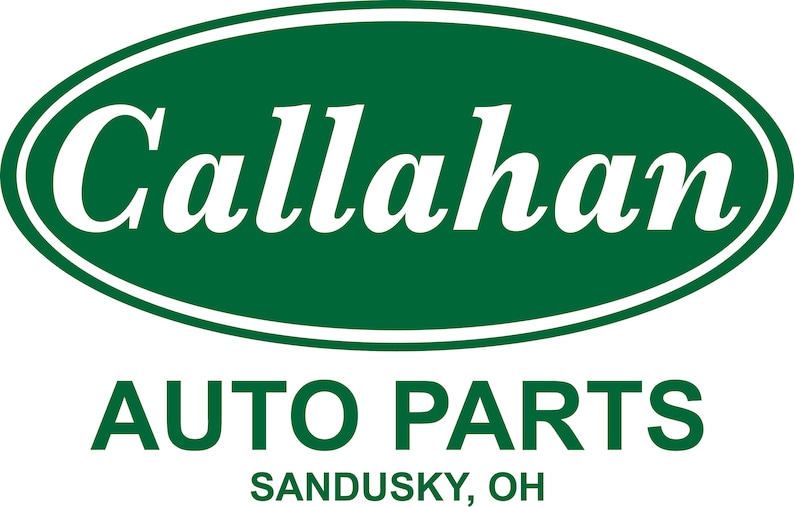 May include: A green oval with a white outline and the text "Callahan AUTO PARTS SANDUSKY, OH" in white.