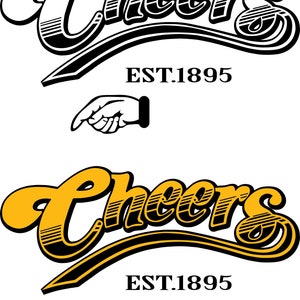 Vintage Cheers SVG, SVG gotowy do druku, pliki do cięcia, Cricut, sylwetka, koszulka z serialu telewizyjnego z lat 80.