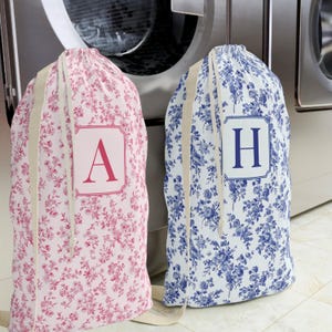 College Gifts, Back To College Gift, Personalized Toile De Jouy Laundry Bag, Dorm Decor, Dorm Essentials, College freshman