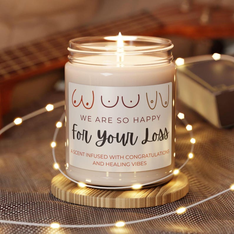 Mastectomy Gifts, Top Surgery, Breast Reduction Surgery, Breast Cancer Survivor Candle, Transgender Surgery, Mastectomy Recovery image 1