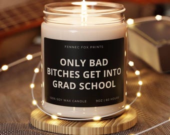 Grad School Acceptance Gift, College Acceptance Candle, College Graduation Gift, Grad School Acceptance Announcement