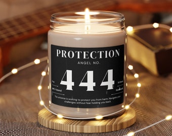 Angel Number Candle, 444 Angel Number, Positive Affirmation Candle, Protection Positive Affirmation, Numerology Gift