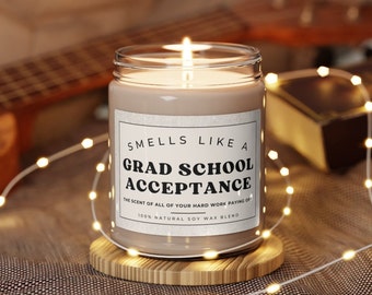 Grad School Acceptance Gift, College Acceptance Candle, College Graduation Gift, Grad School Acceptance Announcement