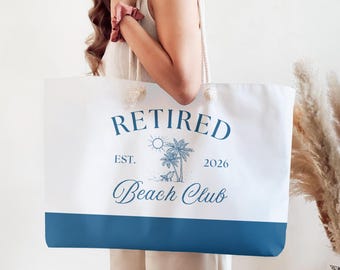 Nurse Retirement Gift, Teacher Retirement Bag, Retired Coworker Gift, Retirement Party Bag, Retired Beach Club