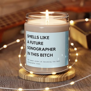 Future Sonographer Candle, Sonographer Student, Ultrasound Tech School Acceptance Gift, RDMS Student Candle