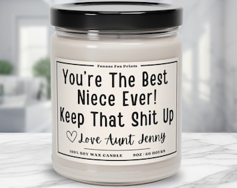 Niece Gift from Aunt, Personalized Gift for Nephew, Teen Niece Gift, Best Niece Gift, Nephew Candle, Funny Niece Gift From Uncle
