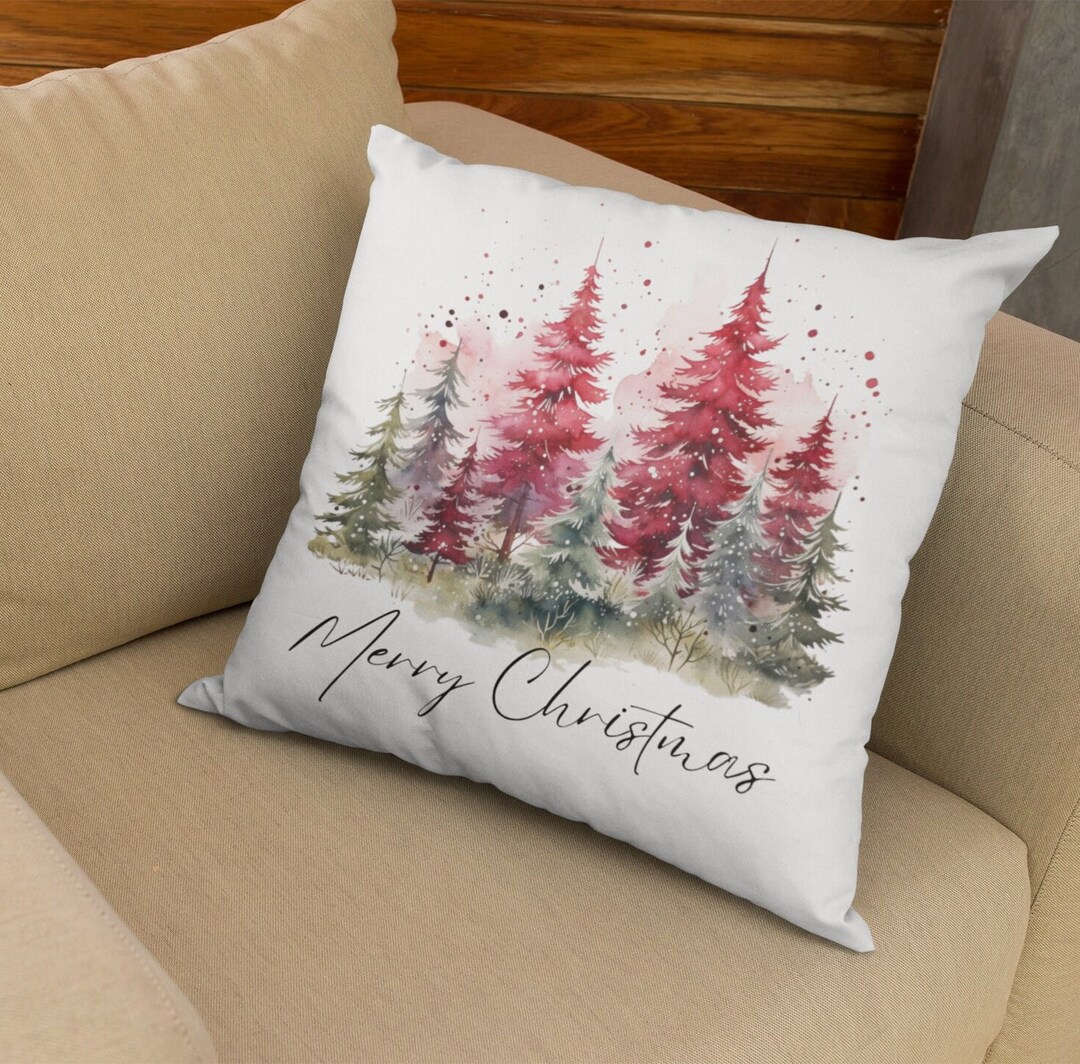 Christmas Pillow Covers 16x16 Christmas Tree Pillow Cover Etsy