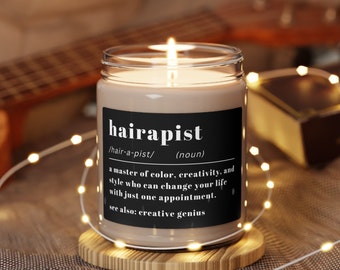 Hairstylist Appreciation Day Gift, Hairstylist Candle, Hairapist Gift, Funny Hair Dresser Gift, Hairstylist Decor,