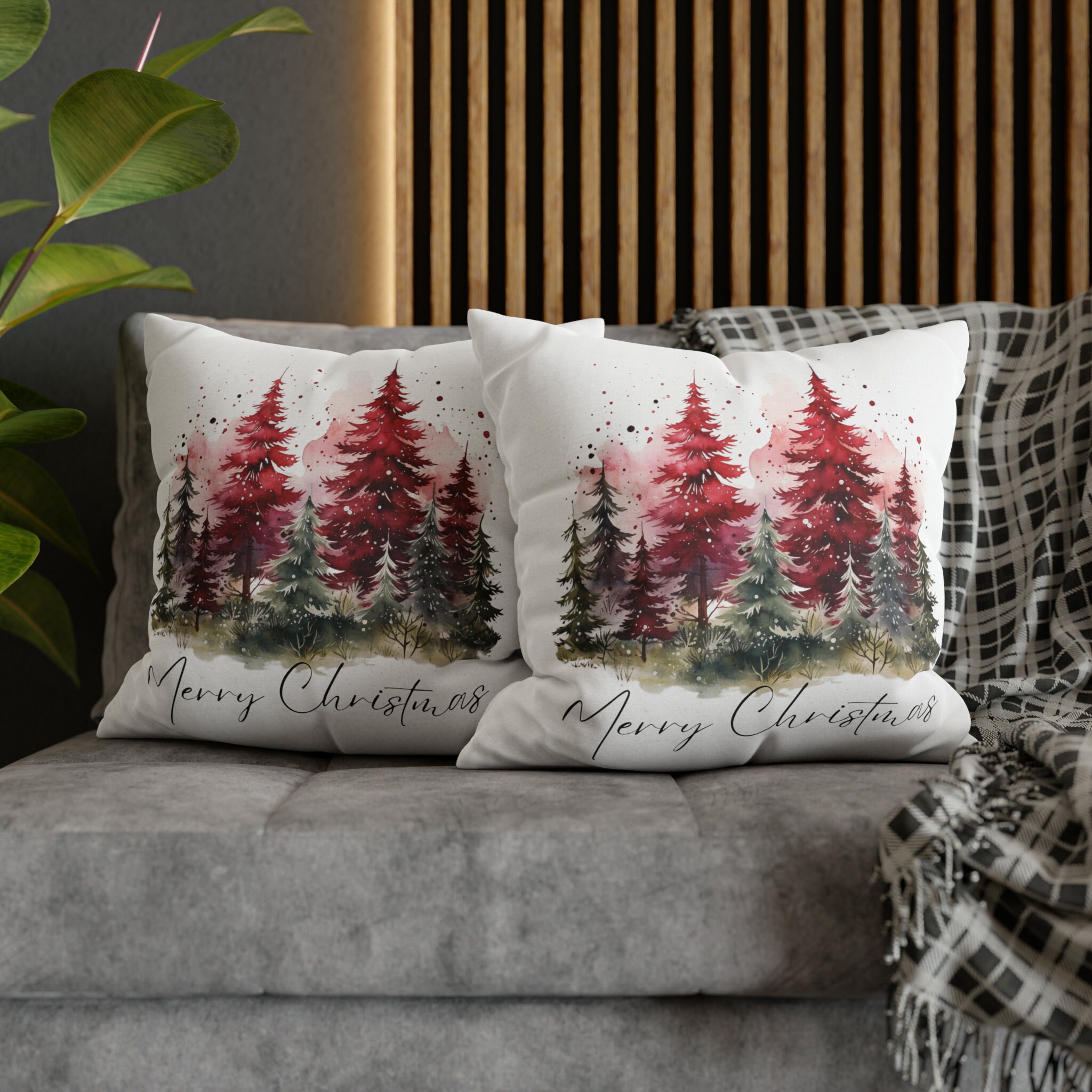 Christmas Pillow Covers 16x16 Christmas Tree Pillow Cover Etsy