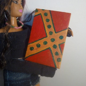 1:6 Scale Original Abstract Acrylic Painting Ready to Hang Barbie Dollhouse Decor