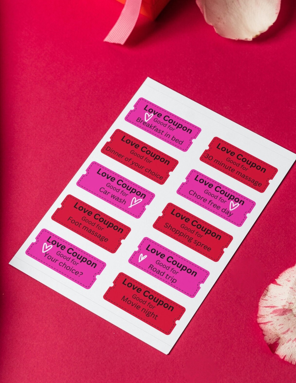 Valentine Coupons Love Coupons Printable Instant Download And Print Valentines Gift