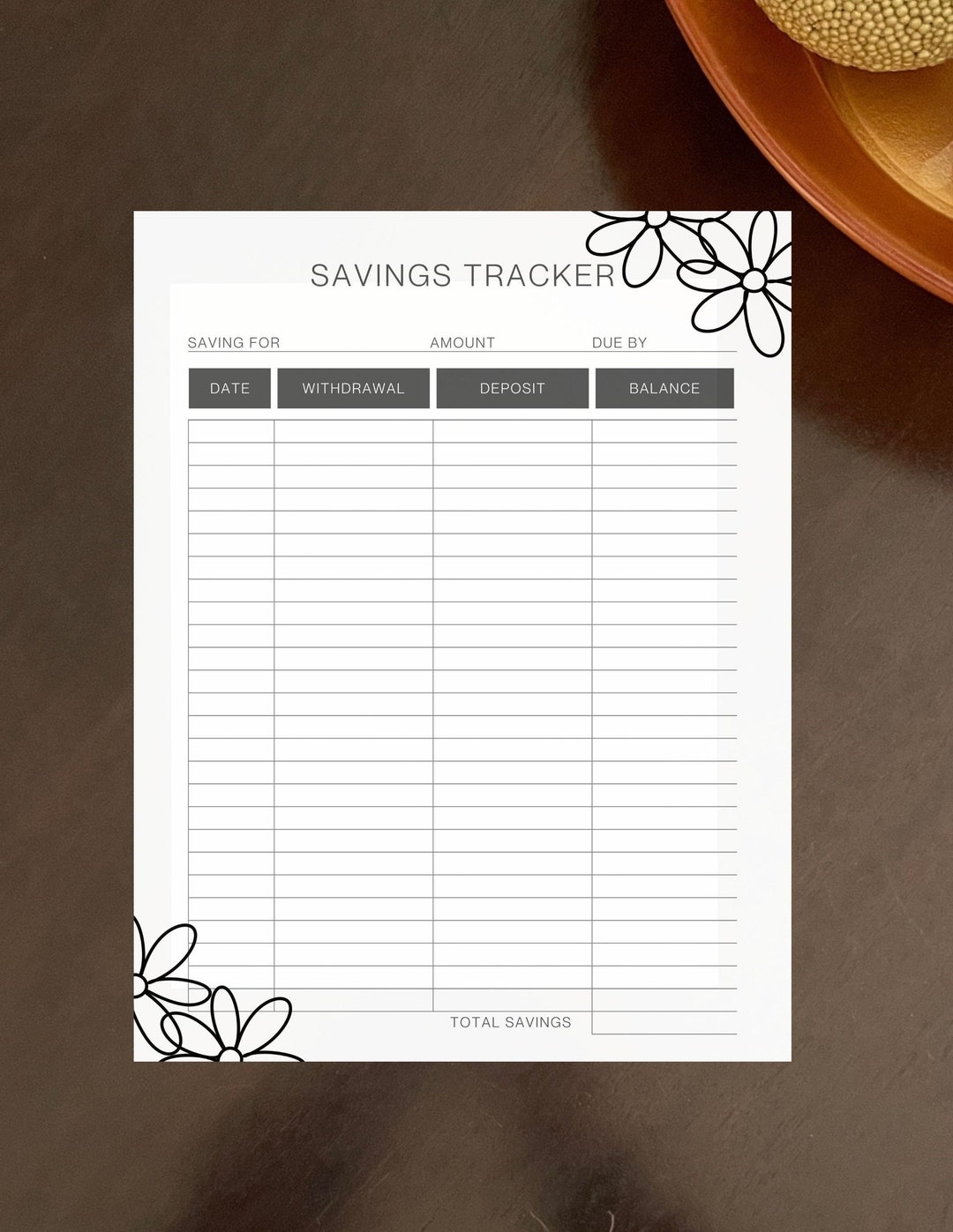Savings Tracker Planner, Print From Home, Savings Planner, Savings Goals, Instant Savings ...