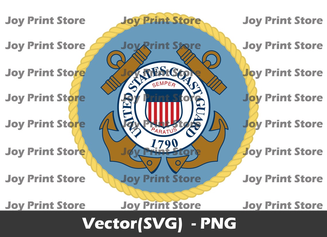 Coast Guard Logo Vector Svg AND Png, Coast Guard Logo, SVG File, Cut