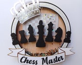 Chess Cake Topper/birthday Chess Cake Topper/crown Chess Cake - Etsy