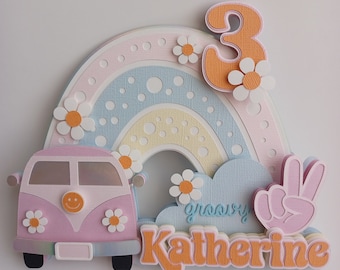 Groovy Van Cake Topper: Retro Birthday Party Decor