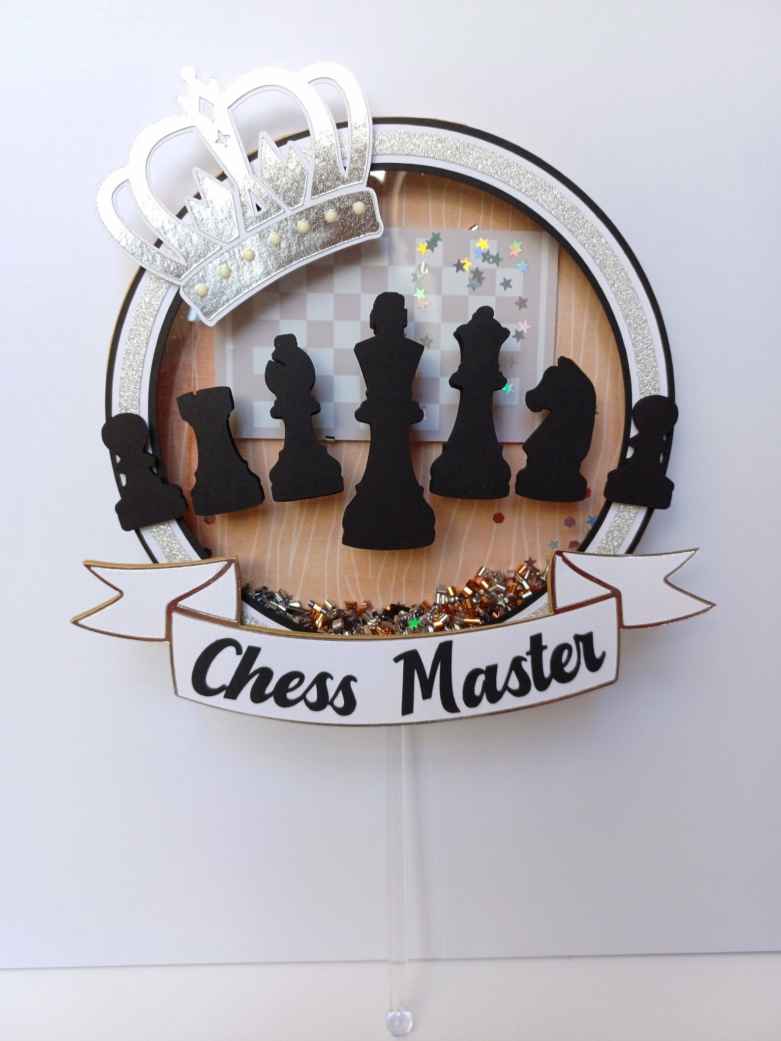 Chess Cake Topper/birthday Chess Cake Topper/crown Chess Cake Etsy