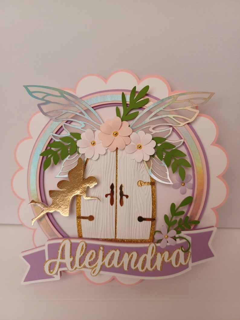 Fairy Door Cake Topper/butterfly Wings/soft Pink Cake Etsy