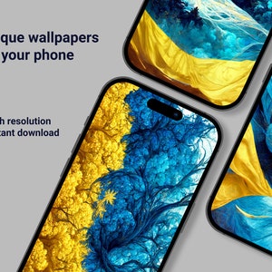 Blue and Yellow Clouds Phone Wallpaper | Abstract Wallpaper | iPhone/iOS/Android | Instant Download