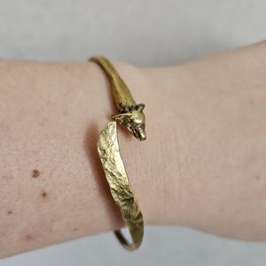 Fox Bracelet, Animal bracelet, Woodland Armlet, Gold Colour Bracelet, Boho Bracelet, Hand-Forged Bracelets, Gift for Her, Forest Bracelet