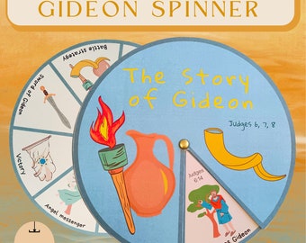 The Story of Gideon Spinner Wheel| Gideon Craft| Sunday School Lesson| Kids Ministry Craft| Bible Activity for Kids| Bible Spinner