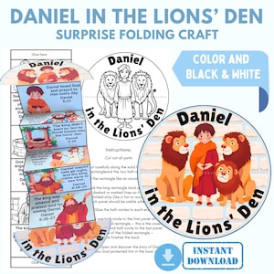 Daniel in the Lions’ Den Bible Craft for Kids – Printable Faith and Courage Folding Booklet for Sunday School